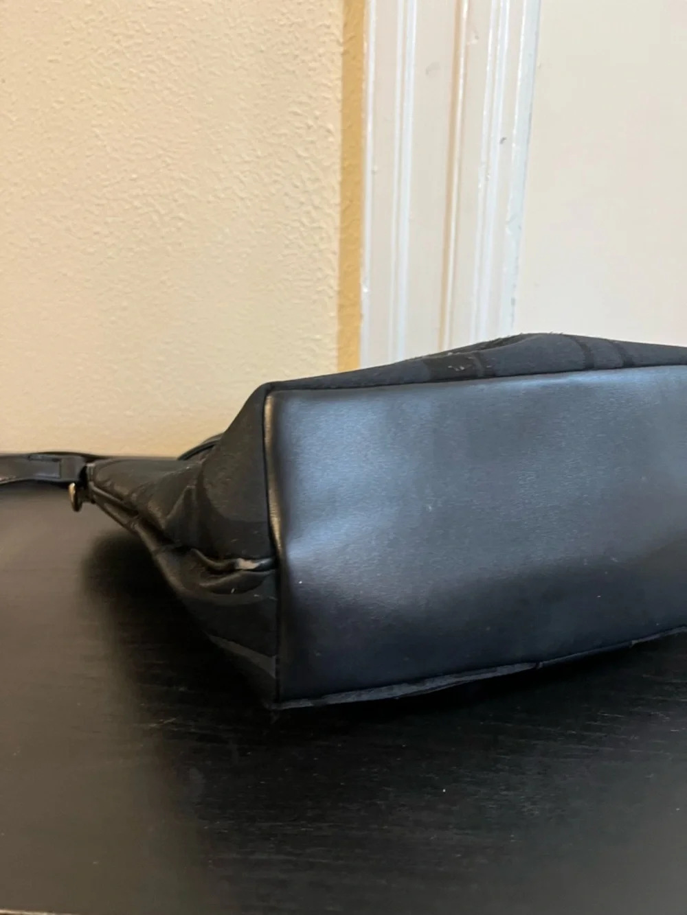 Coach Black Signature Drawstring Crossbody